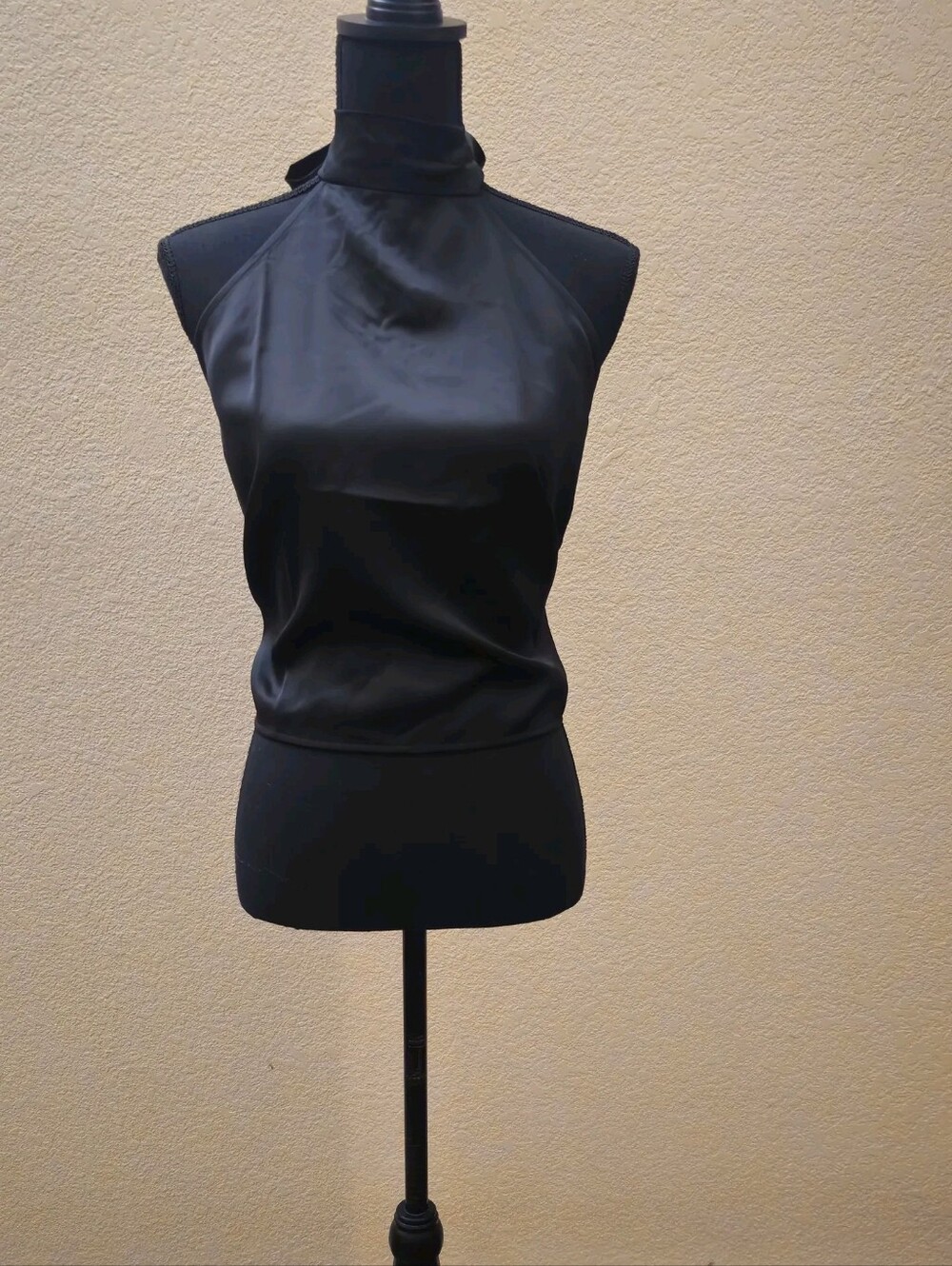 Sincerely Jules Black Satin Halter Top